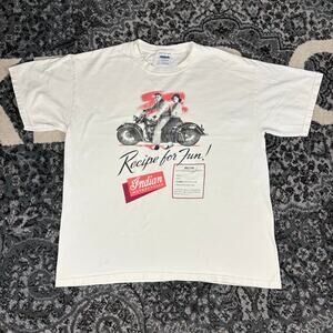 Indian Motorcycles Recipe For Fun White T Shirt Men’s Sz L Preowned